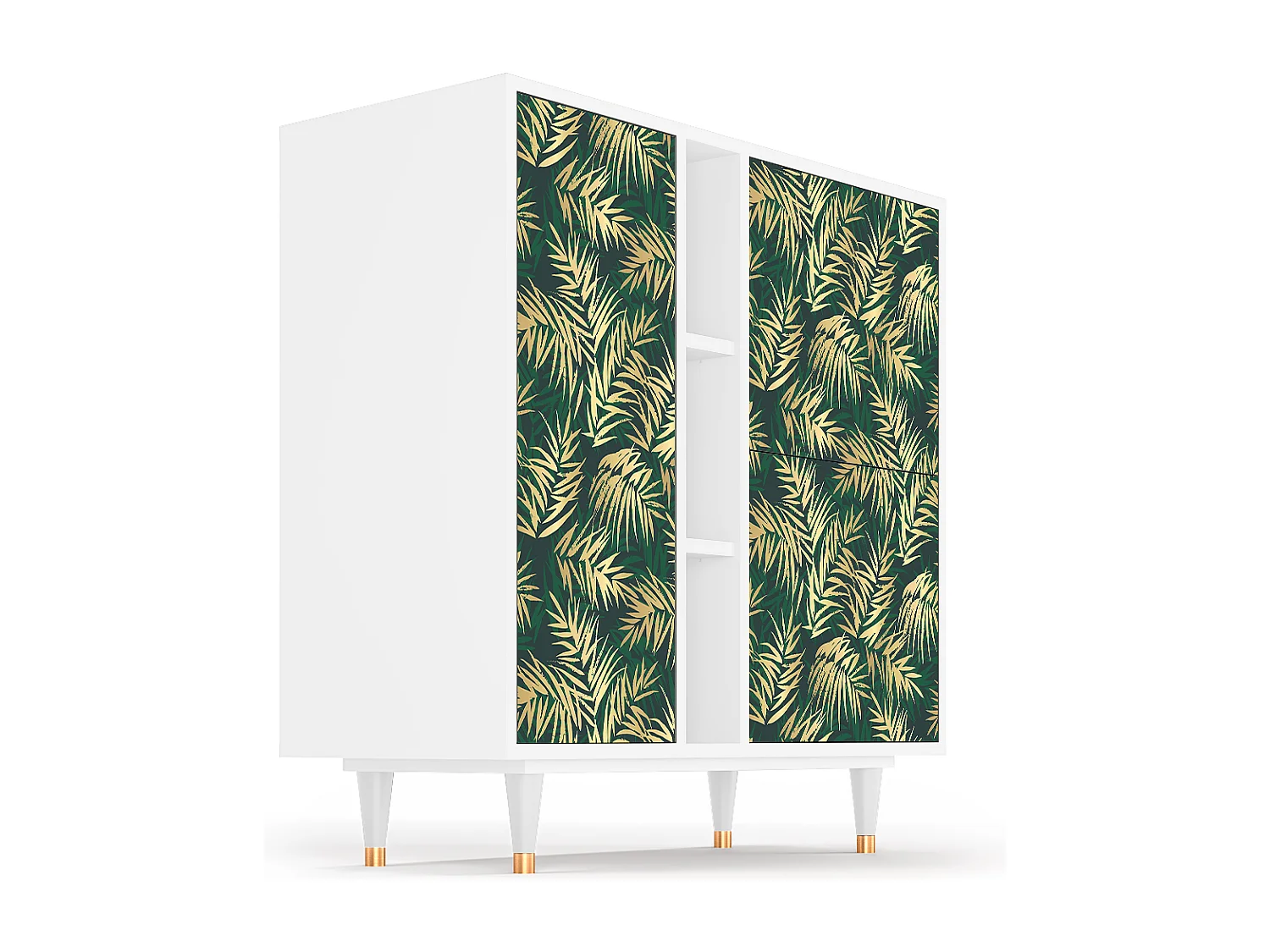 Buffet - 94х96х41 cm - BS5 - Sunny Palm Tree, Blanc