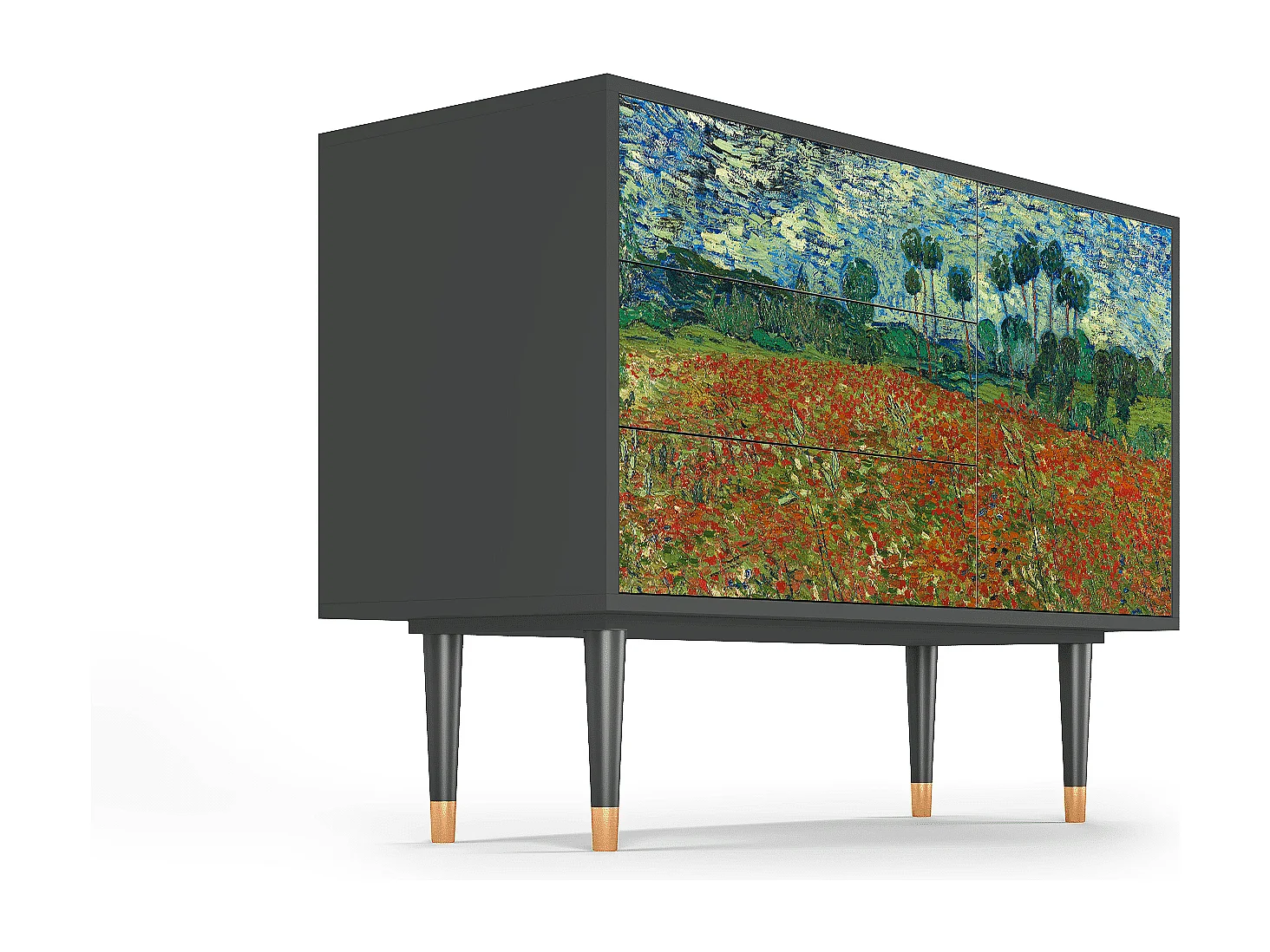 Dressoir - 115х84х41 cm - S3 - Poppy field by van Gogh, Antraciet