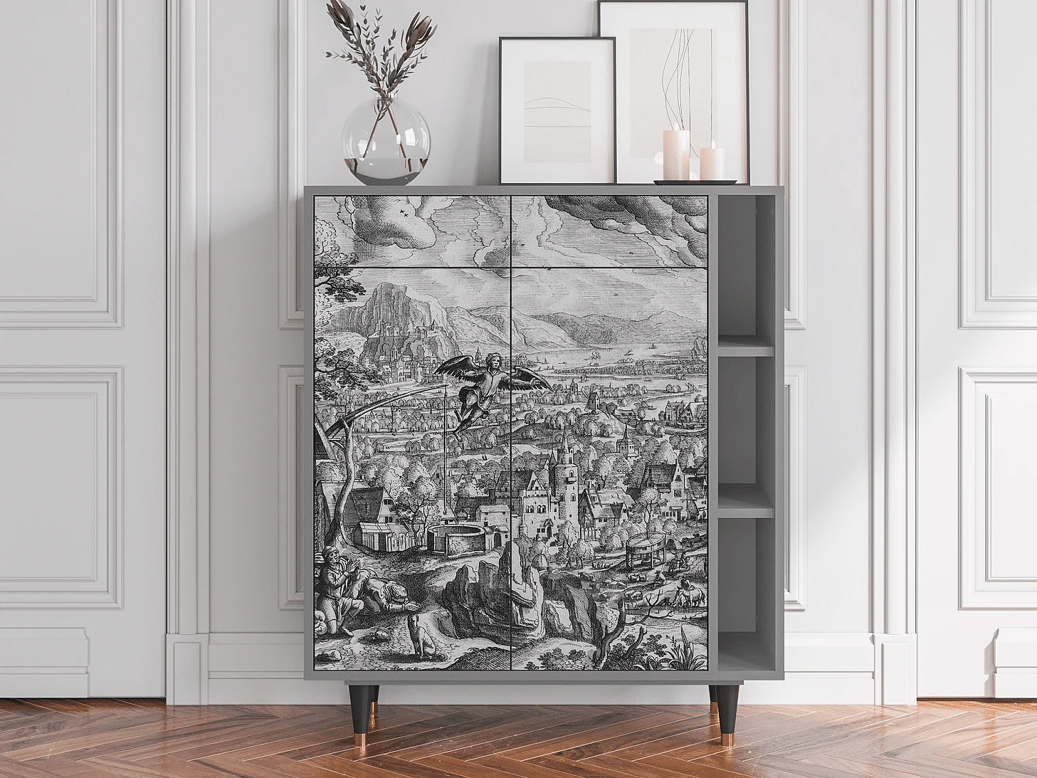 Kredens - 96х110х41 cm - BS6 - Departure, Szary