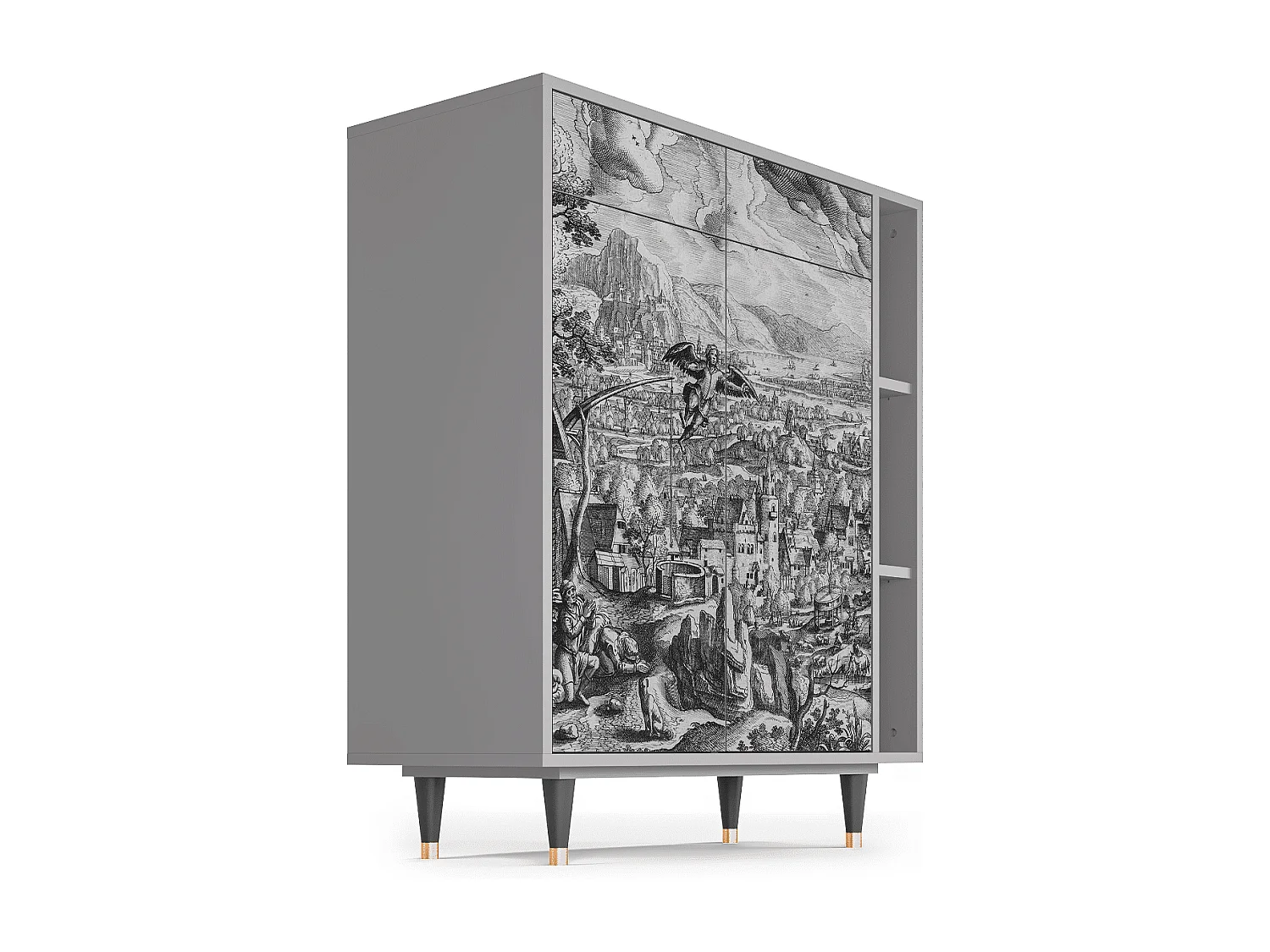 Kredens - 96х110х41 cm - BS6 - Departure, Szary