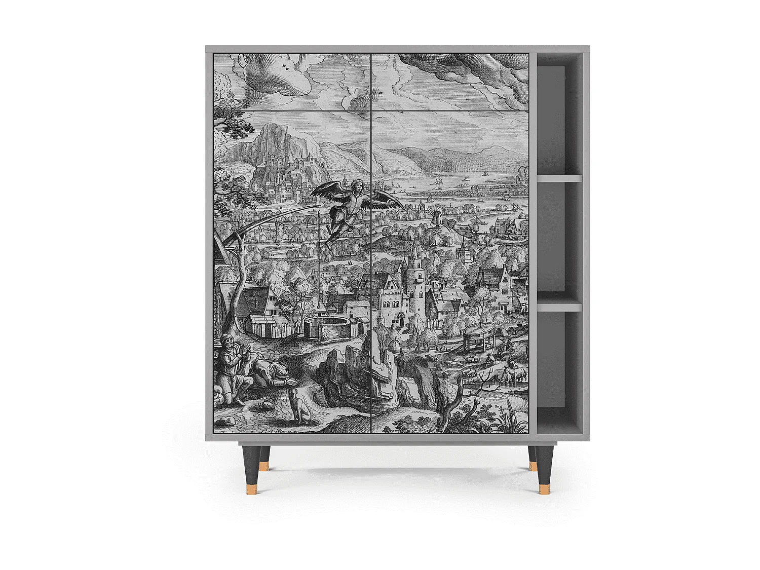 Kredens - 96х110х41 cm - BS6 - Departure, Szary