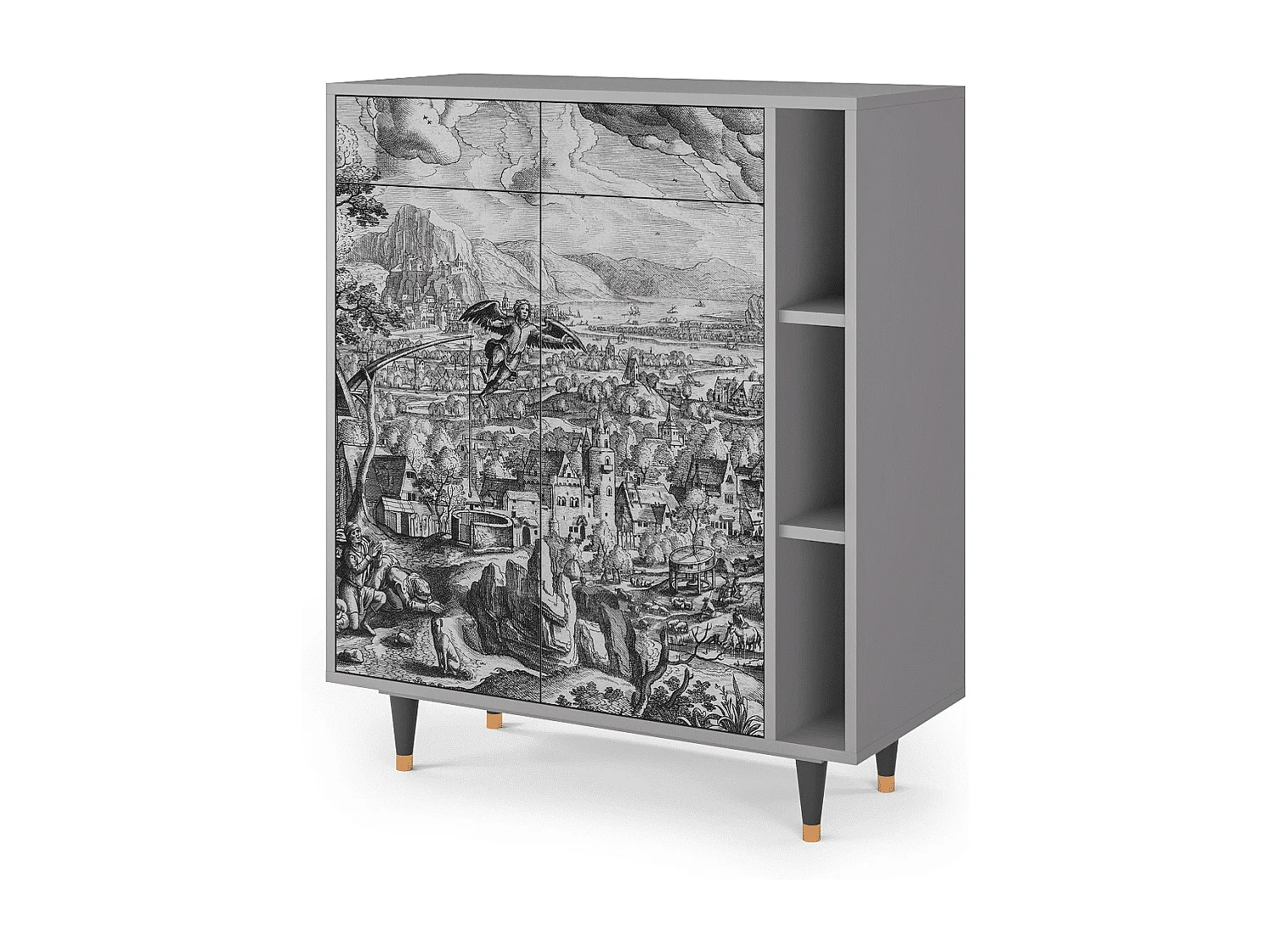 Kredens - 96х110х41 cm - BS6 - Departure, Szary