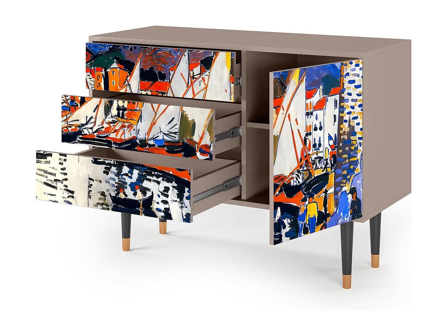 Credenza - 115х84х41 cm - S3 - Le Séchage des voiles , Latte