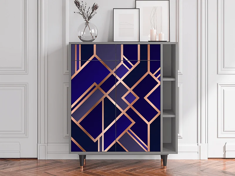 Kredens - 96х110х41 cm - BS6 - Aquamarine Getsby, Szary