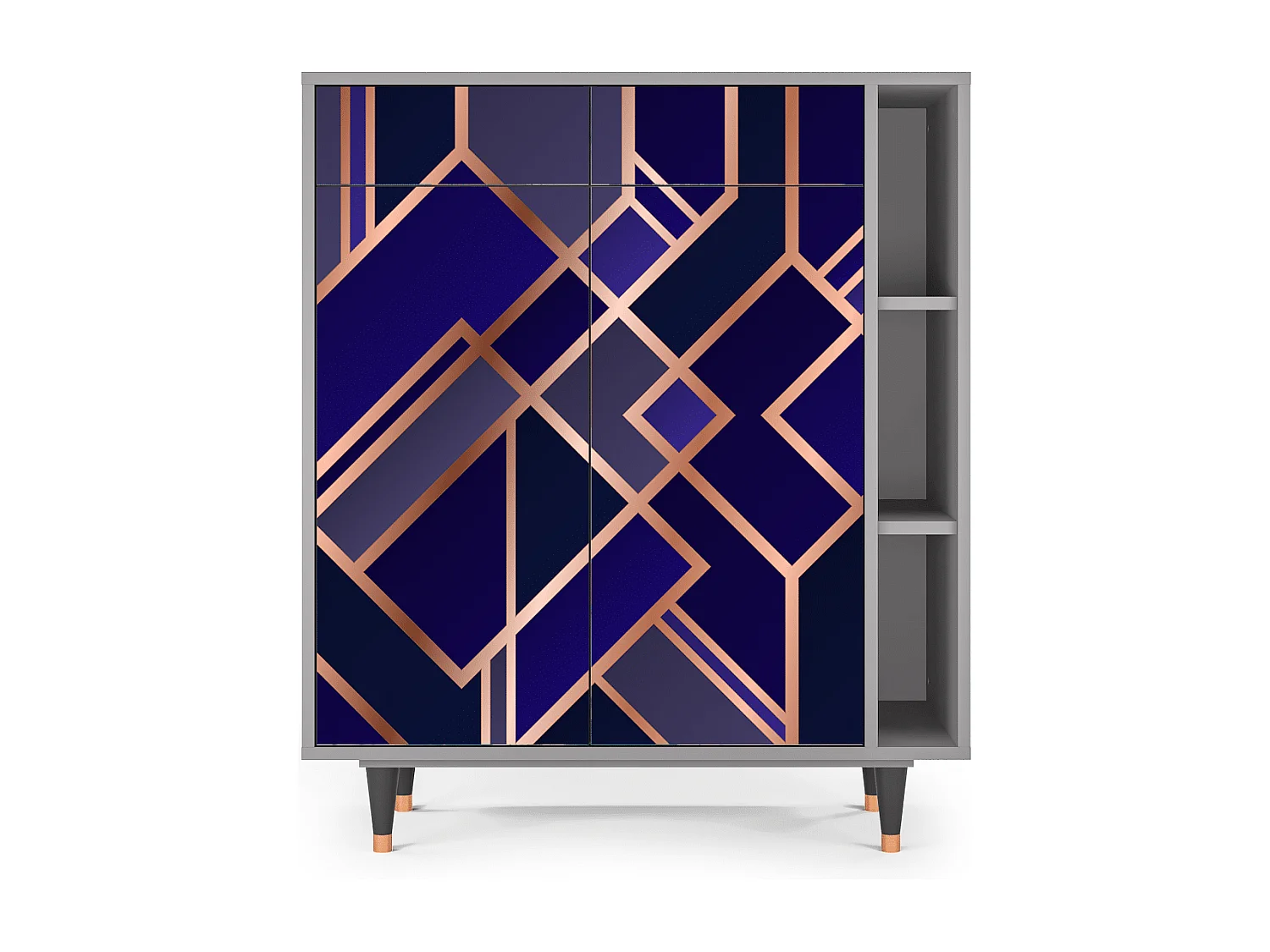 Aparador - 96х110х41 cm - BS6 - Aquamarine Getsby, Cinza