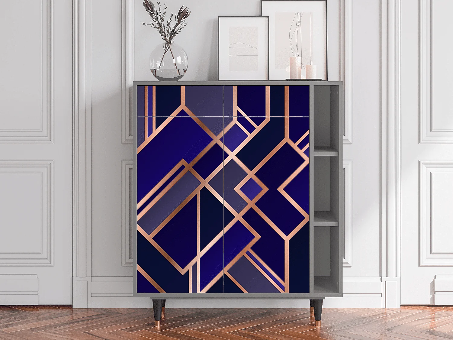 Credenza - 96х110х41 cm - BS6 - Aquamarine Getsby, Grigio