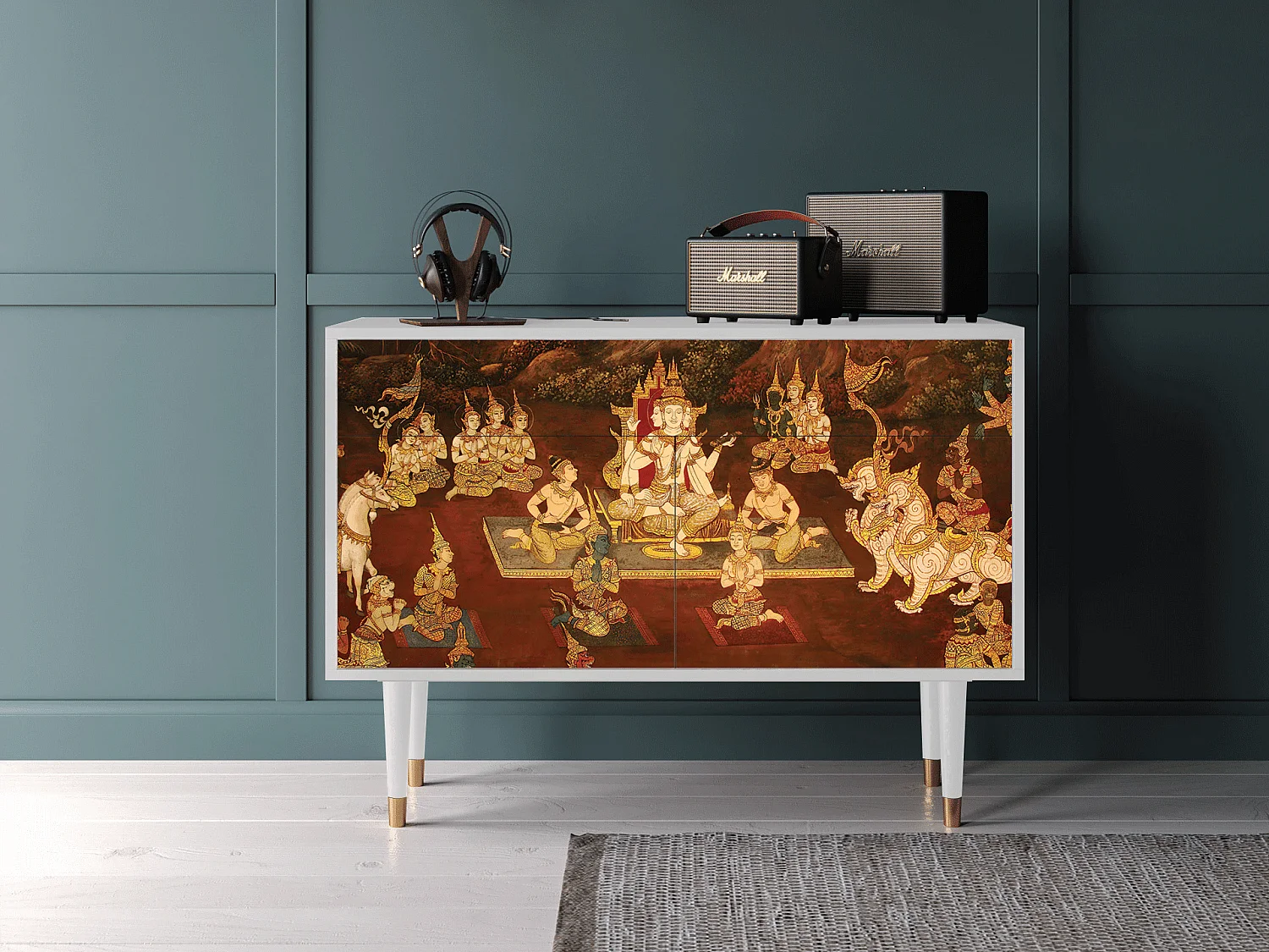 Buffet - 115x85x48 cm - BS4 - Malyavan, Blanc