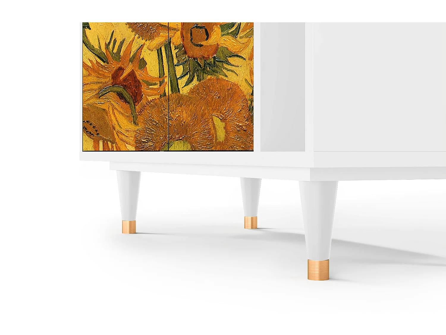 Credenza - 96х110х41 cm - BS6 - Sunflowers, Bianco