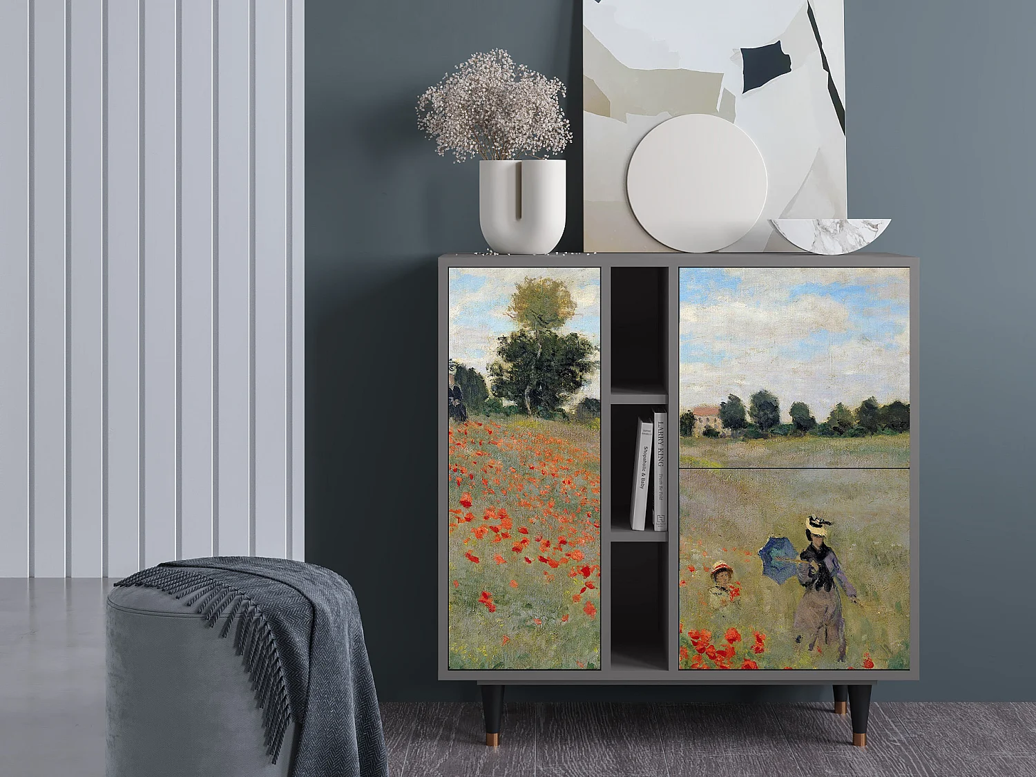 Sideboard - 94х96х41 cm - BS5 - The Poppy Field   , Grau