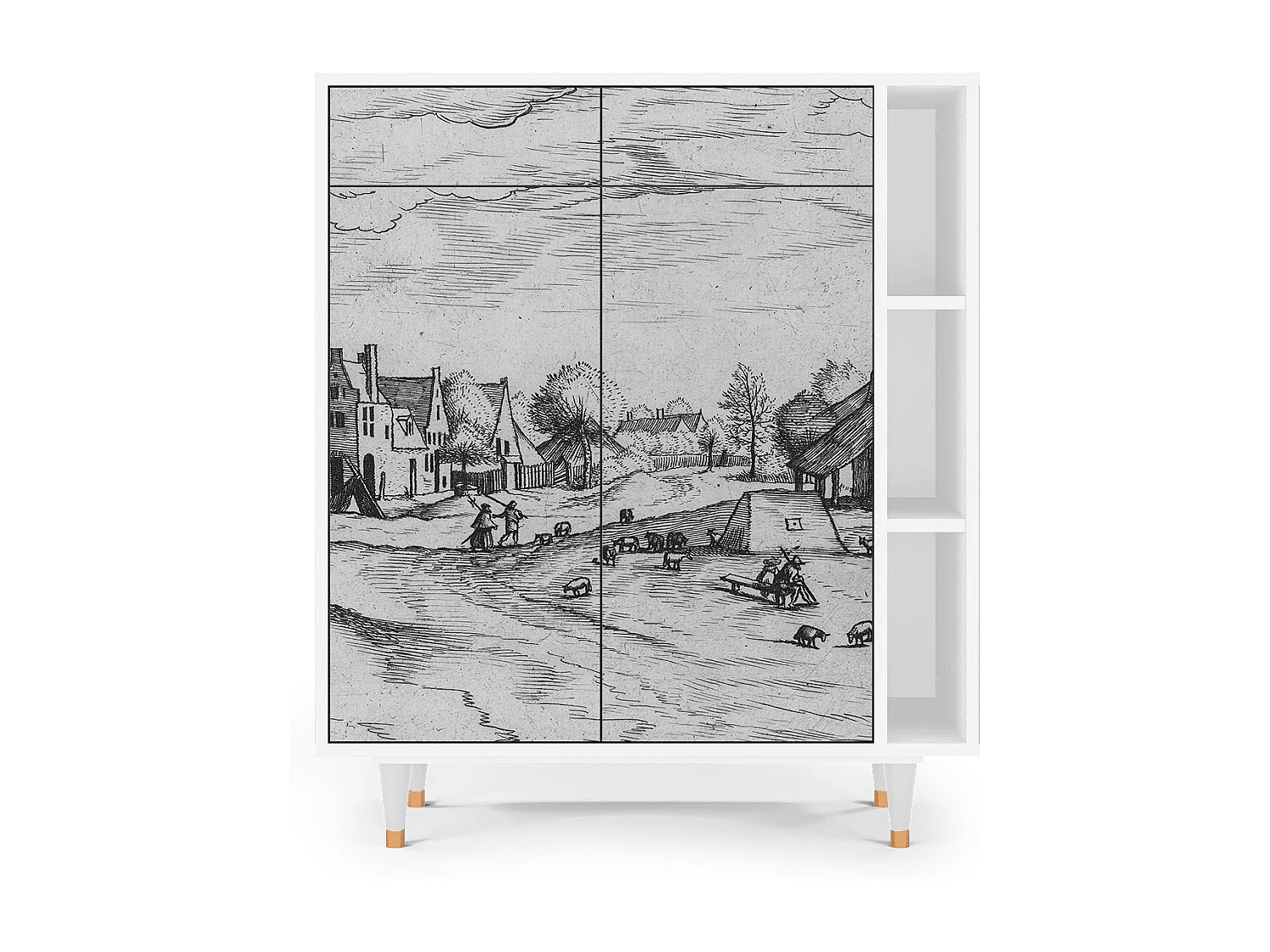 Credenza - 96х110х41 cm - BS6 - Country Village, Bianco