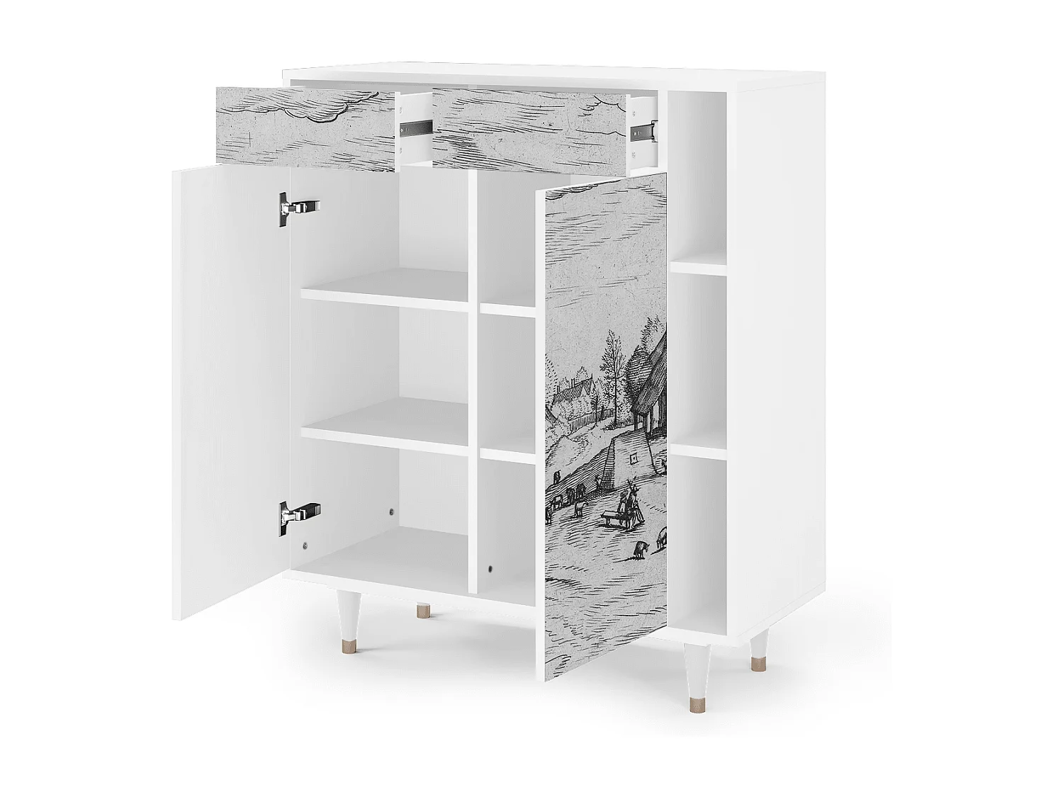 Credenza - 96х110х41 cm - BS6 - Country Village, Bianco