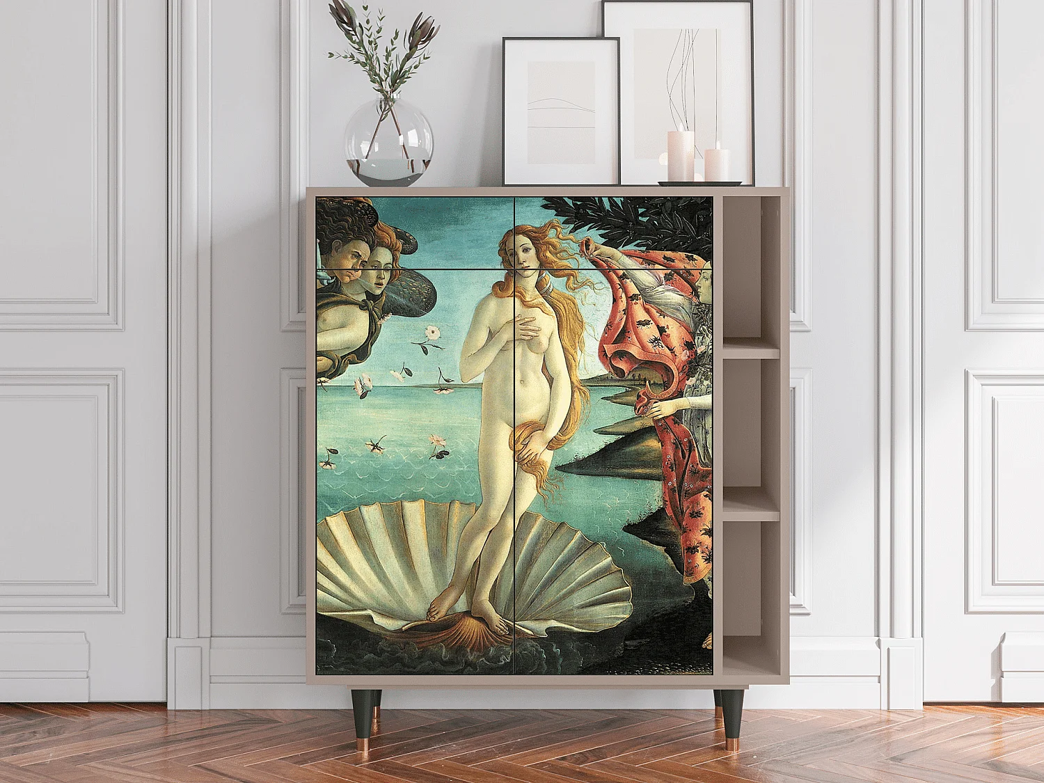 Kredens - 96х110х41 cm - BS6 - The Birth of Venus, Latte
