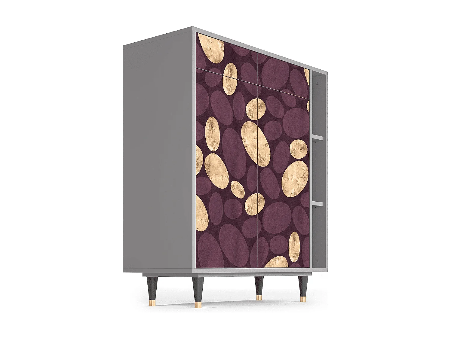 Kredens - 96х110х41 cm - BS6 - Fine Wine, Szary