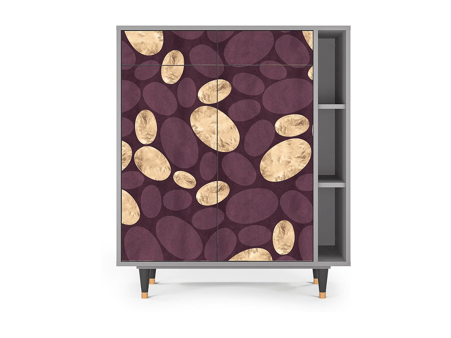 Kredens - 96х110х41 cm - BS6 - Fine Wine, Szary