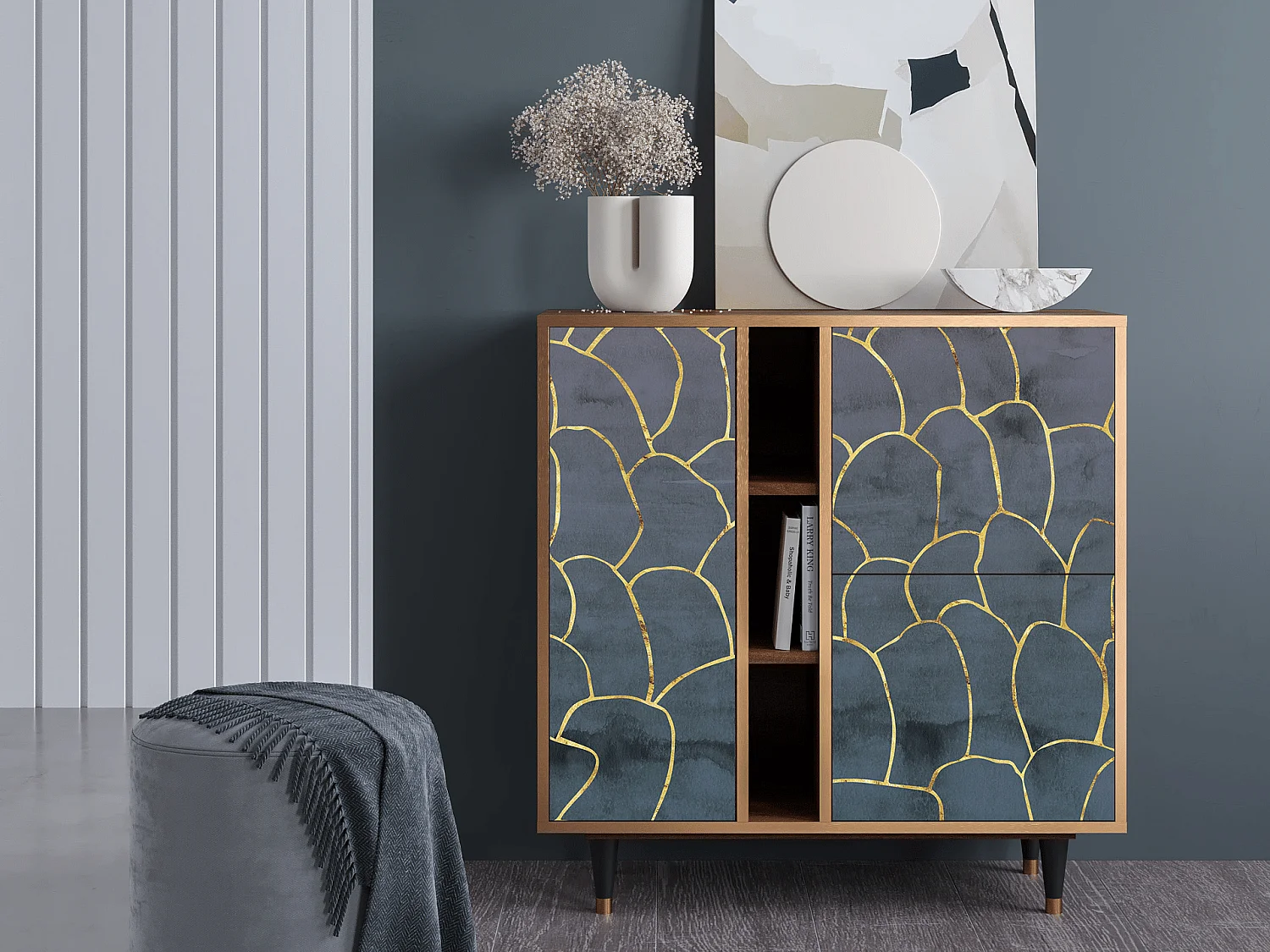 Buffet - 94х96х41 cm - BS5 - Blue Lagoon, Noyer