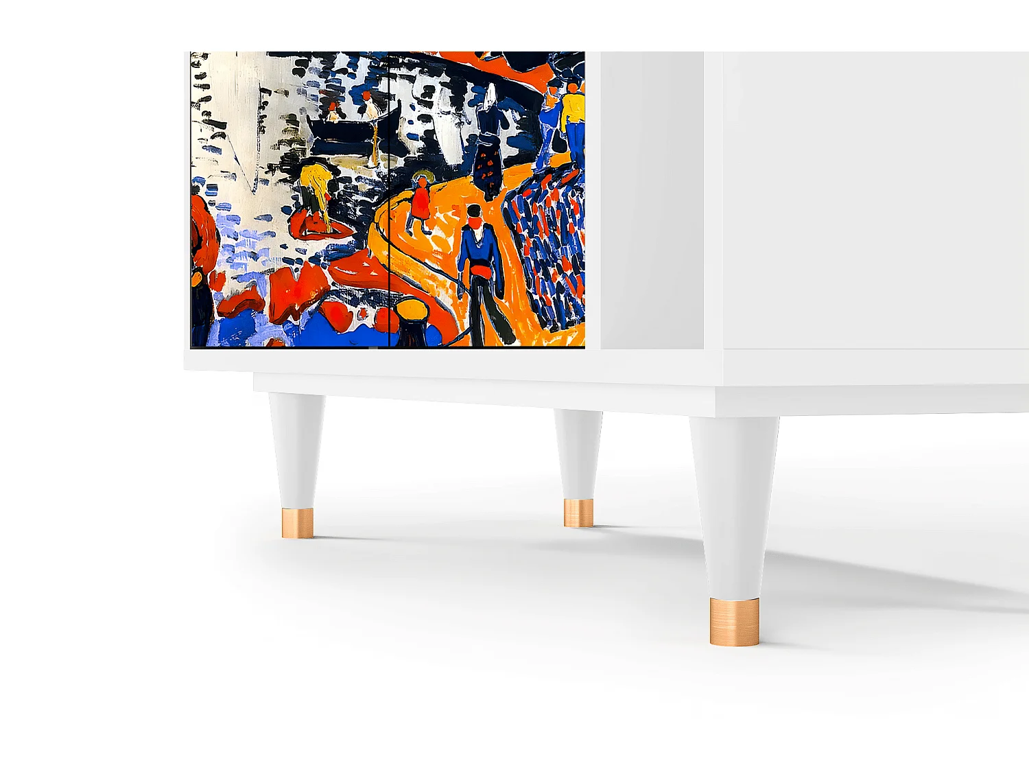 Kredens - 96х110х41 cm - BS6 - Le Séchage des voiles , Biały