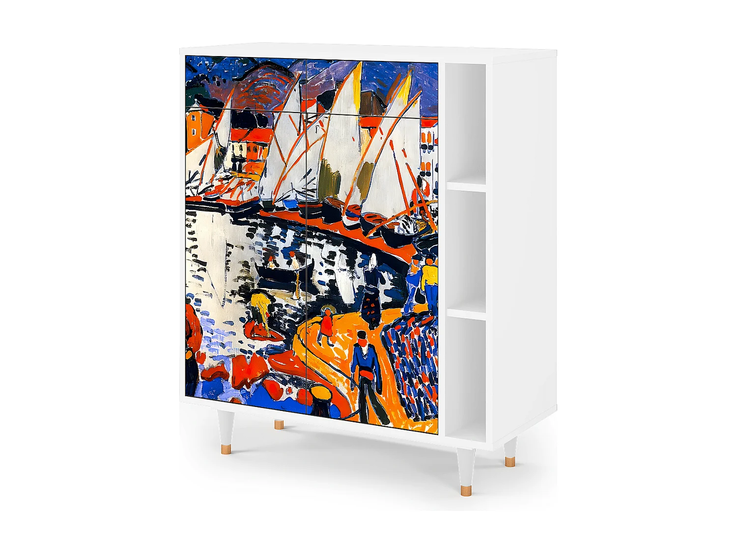 Credenza - 96х110х41 cm - BS6 - Le Séchage des voiles , Bianco