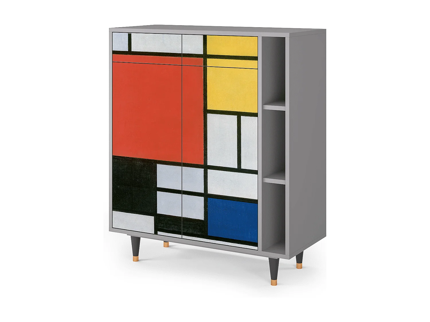 Kredens - 96х110х41 cm - BS6 - Composition, Szary