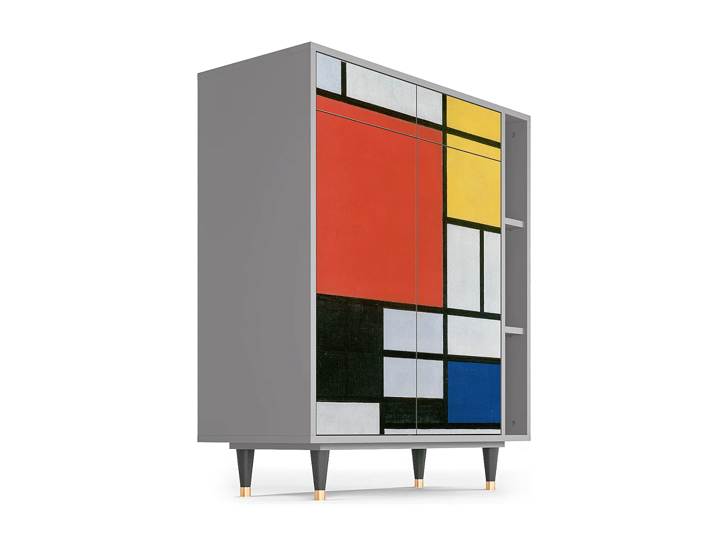 Kredens - 96х110х41 cm - BS6 - Composition, Szary