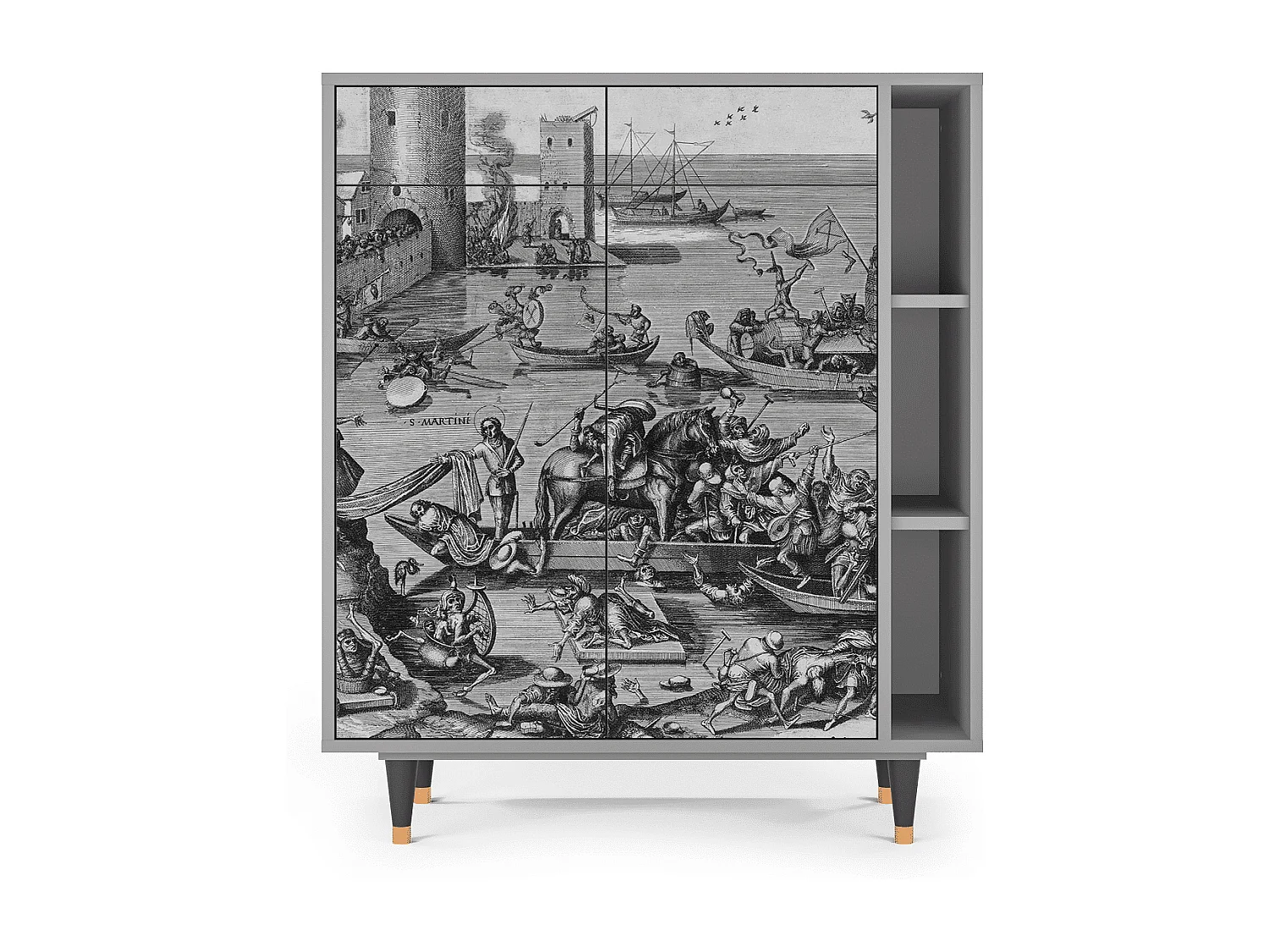 Buffet - 96х110х41 cm - BS6 - Saint Martin, Gris