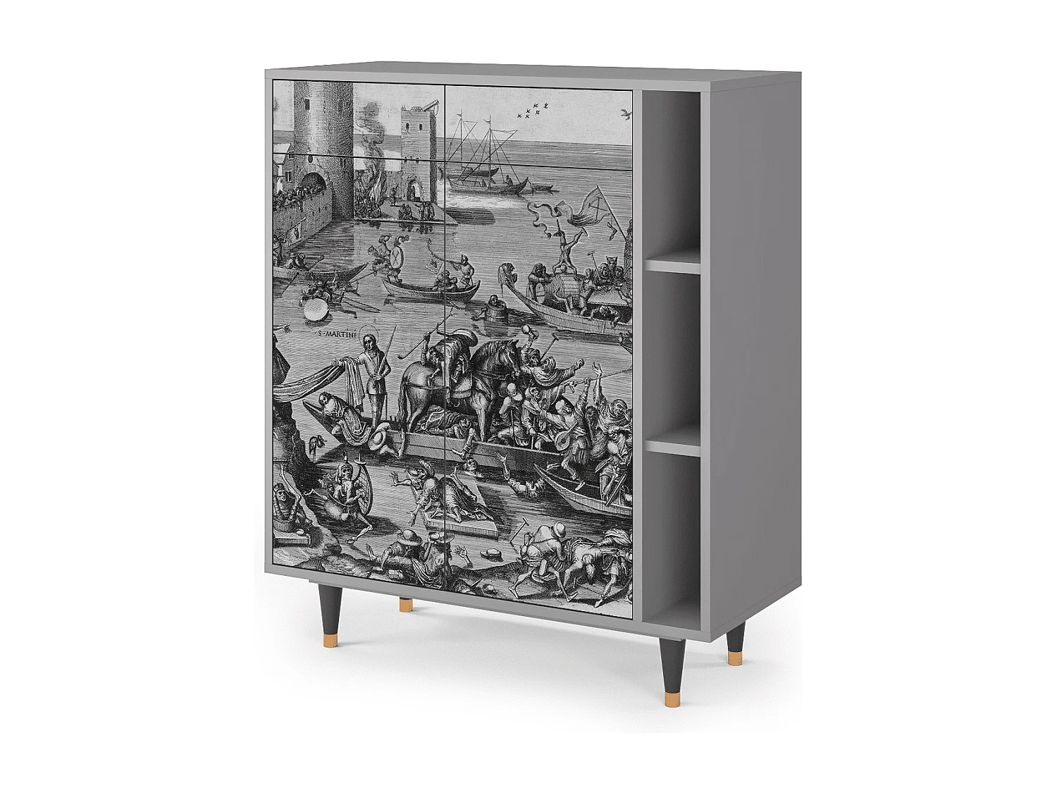 Kredens - 96х110х41 cm - BS6 - Saint Martin, Szary