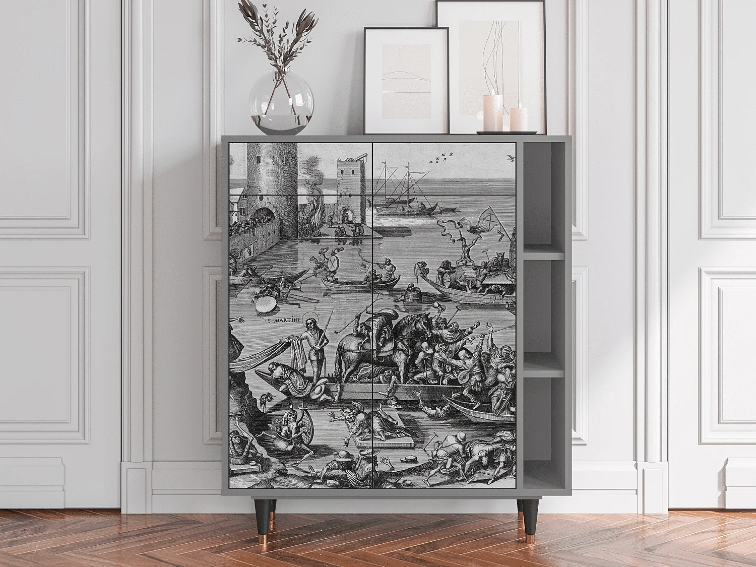 Kredens - 96х110х41 cm - BS6 - Saint Martin, Szary