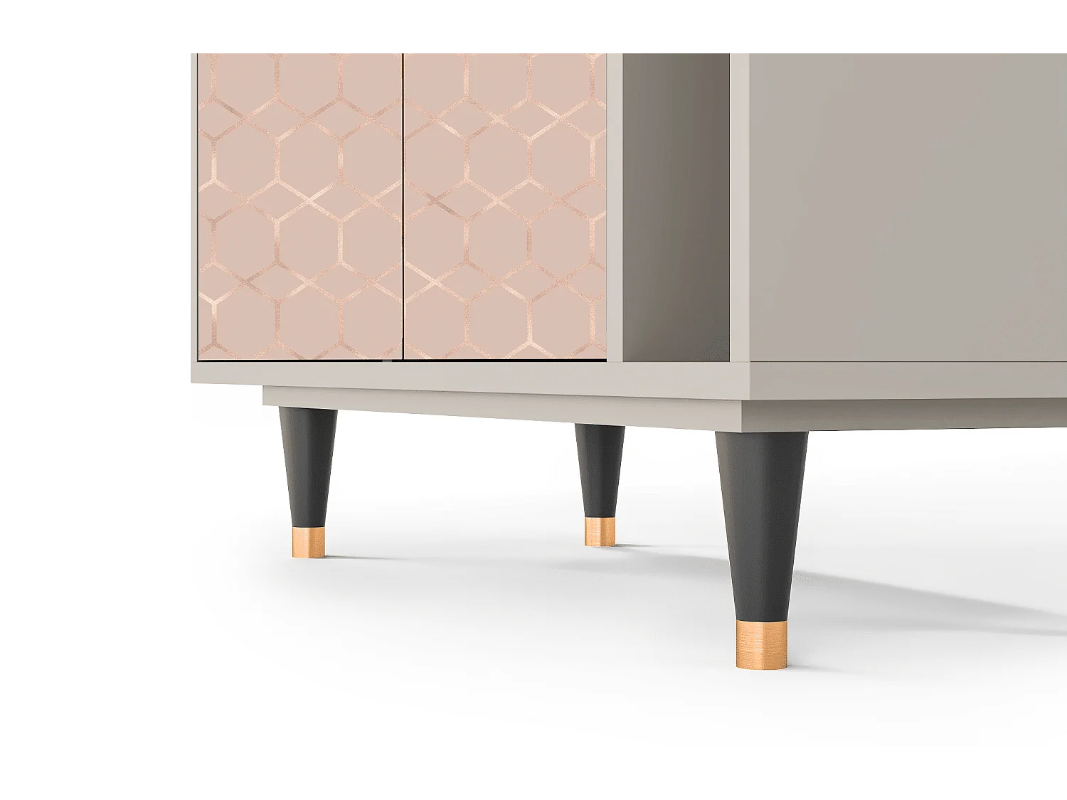 Kredens - 96х110х41 cm - BS6 - Rose Honeycomb, Piaskowy