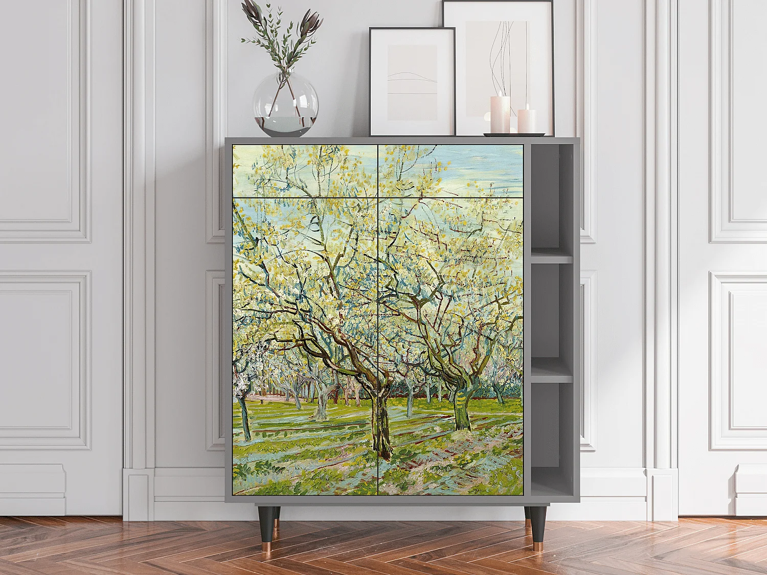 Kredens - 96х110х41 cm - BS6 - The Biały Orchard, Szary