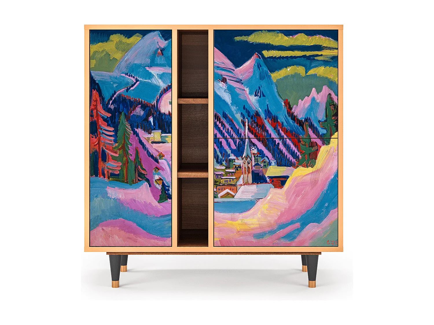 Kredens - 94х96х41 cm - BS5 - Davos Winter, Orzech