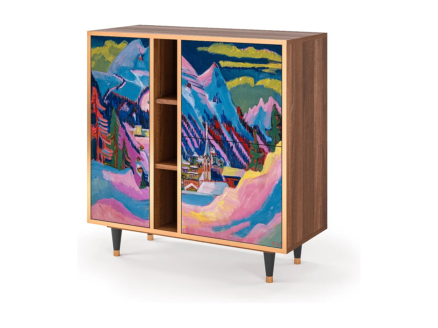 Kredens - 94х96х41 cm - BS5 - Davos Winter, Orzech