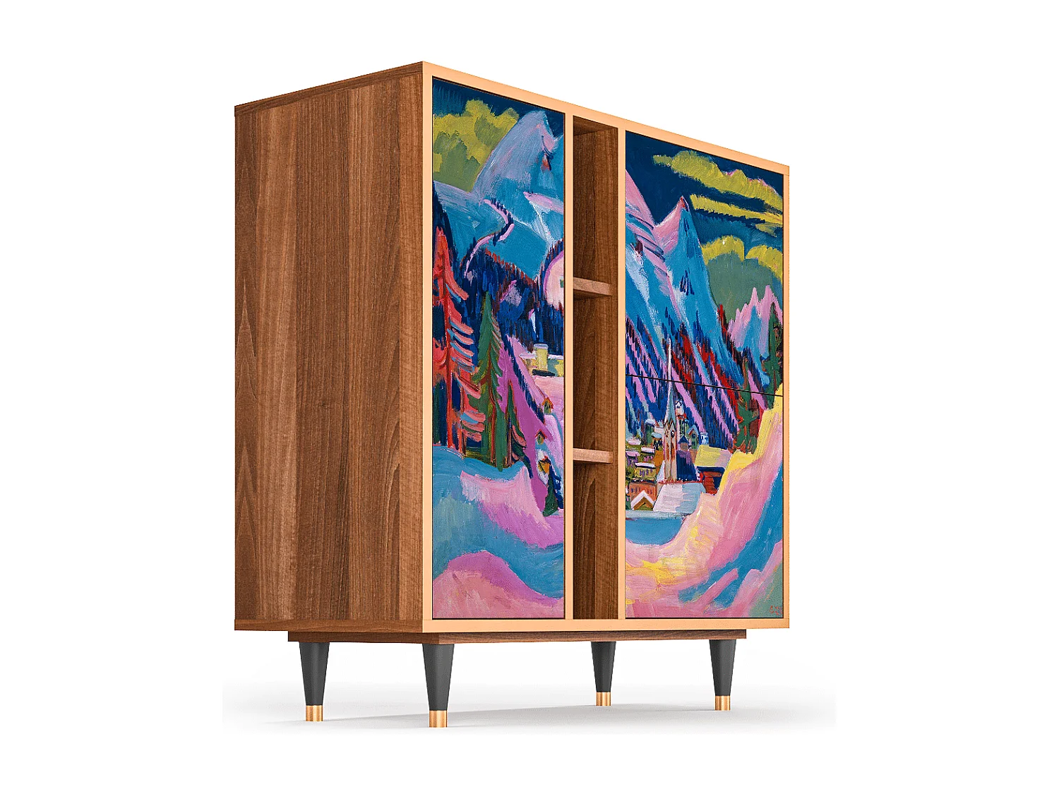 Kredens - 94х96х41 cm - BS5 - Davos Winter, Orzech