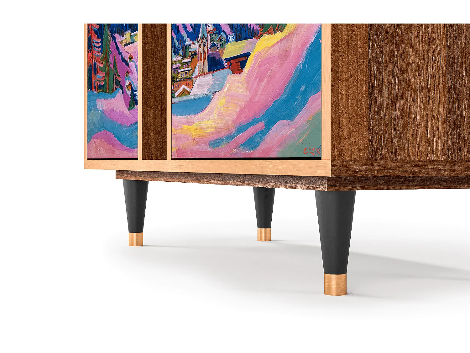 Kredens - 94х96х41 cm - BS5 - Davos Winter, Orzech