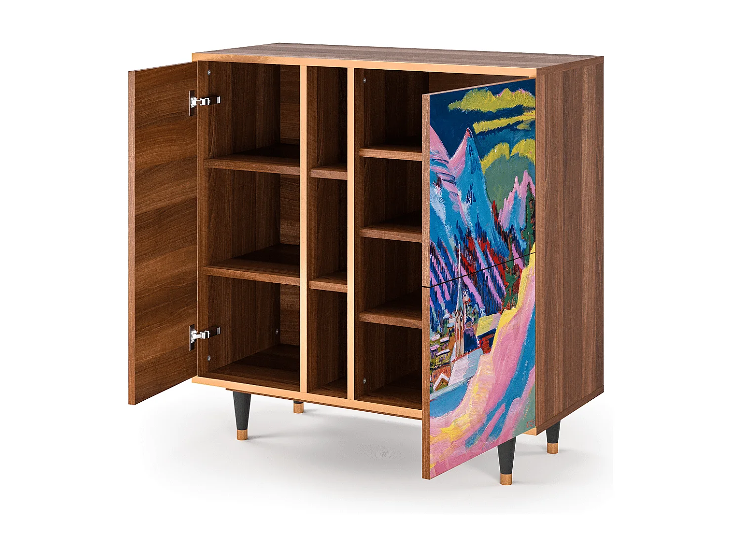 Kredens - 94х96х41 cm - BS5 - Davos Winter, Orzech