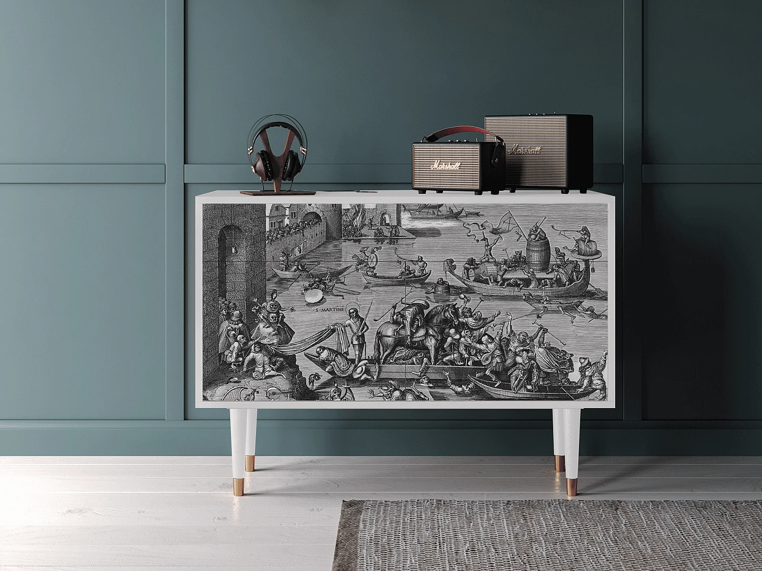 Buffet - 115x85x48 cm - BS4 - Saint Martin, Blanc