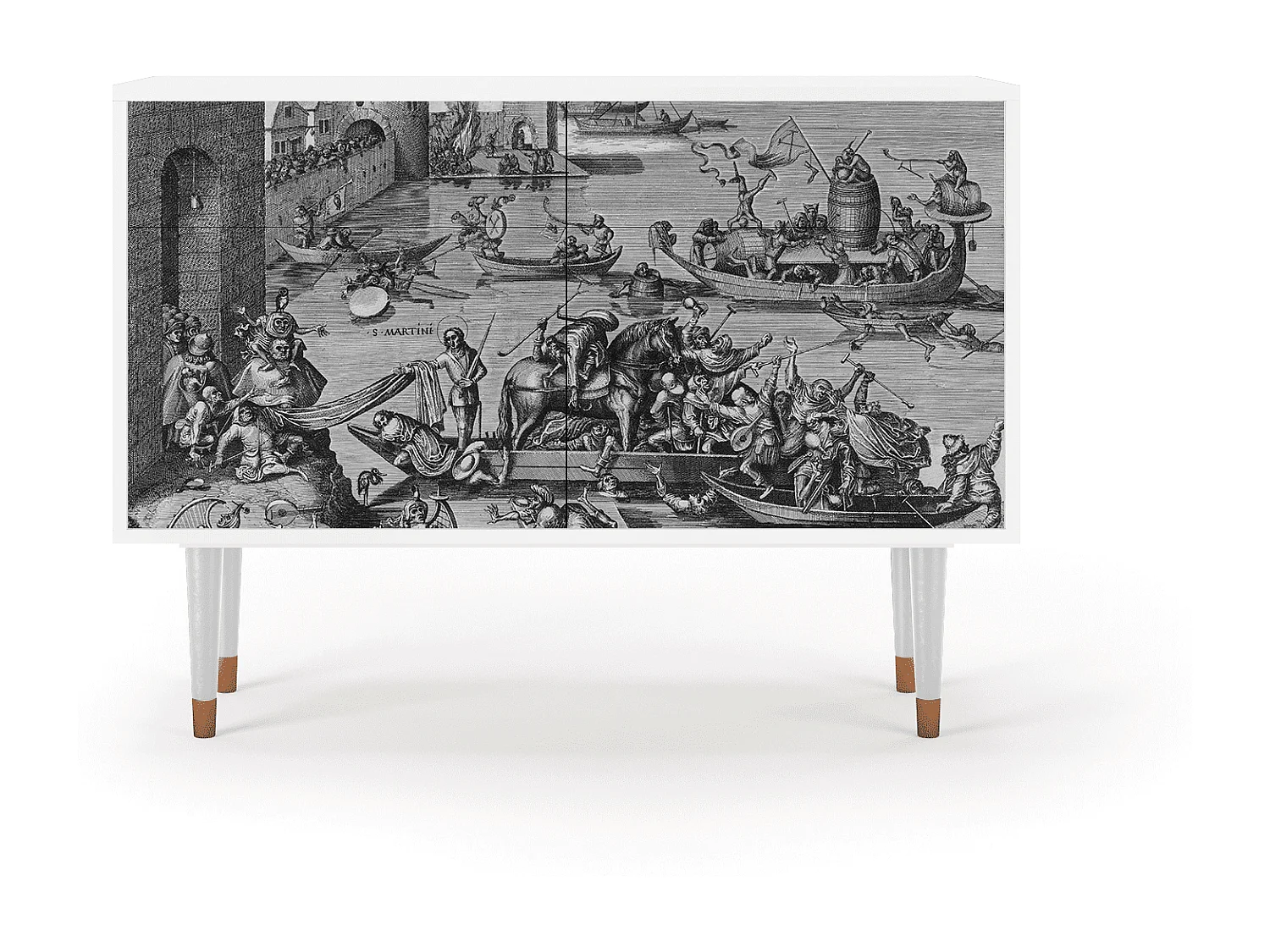 Kredens - 115x85x48 cm - BS4 - Saint Martin, Biały