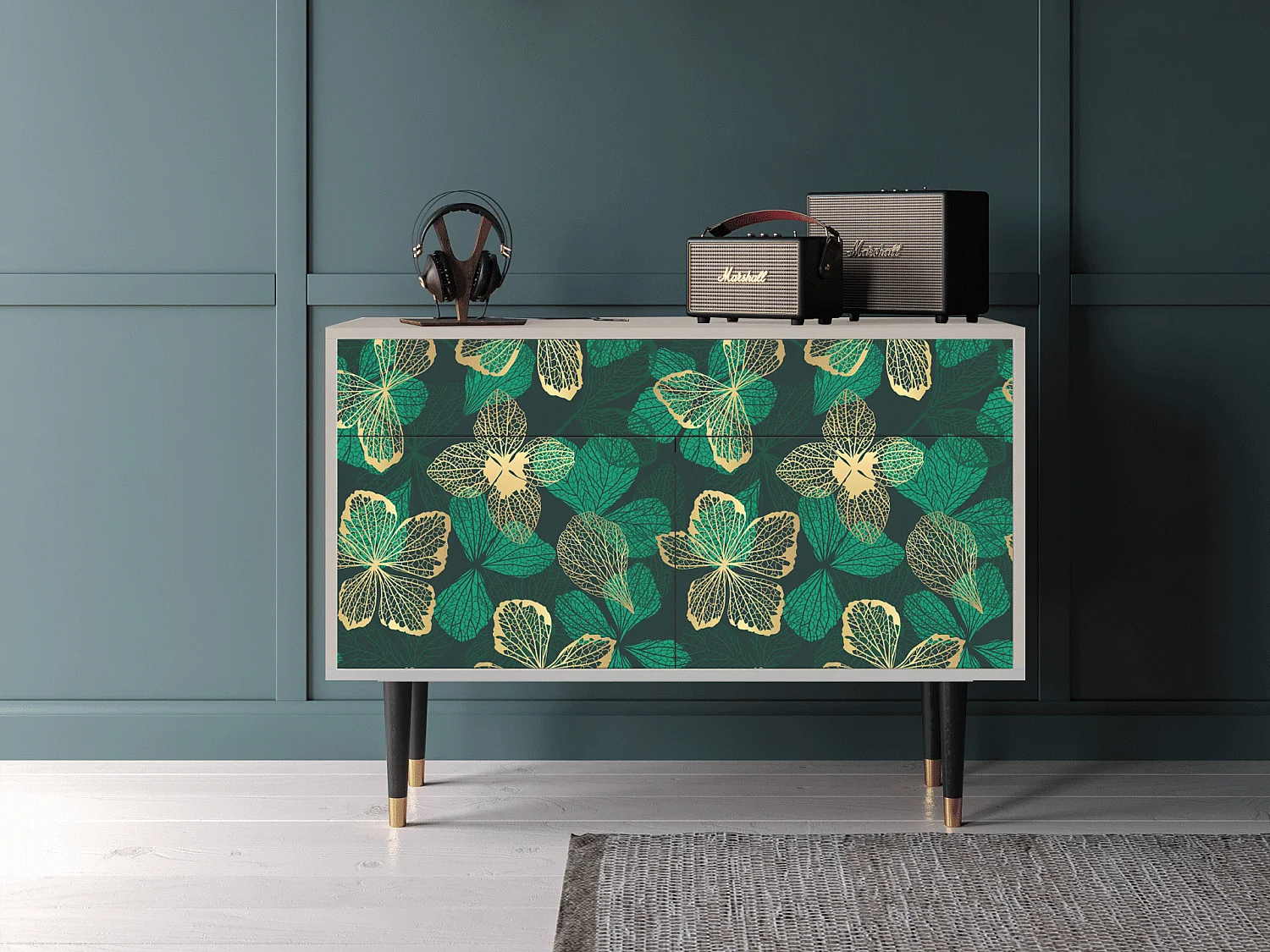 Buffet - 115x85x48 cm - BS4 - Green Flower, Sable