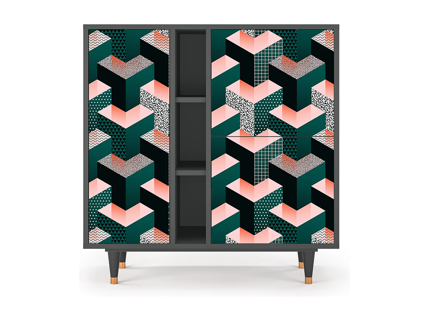 Dressoir - 94х96х41 cm - BS5 - Geometric Madness, Antraciet