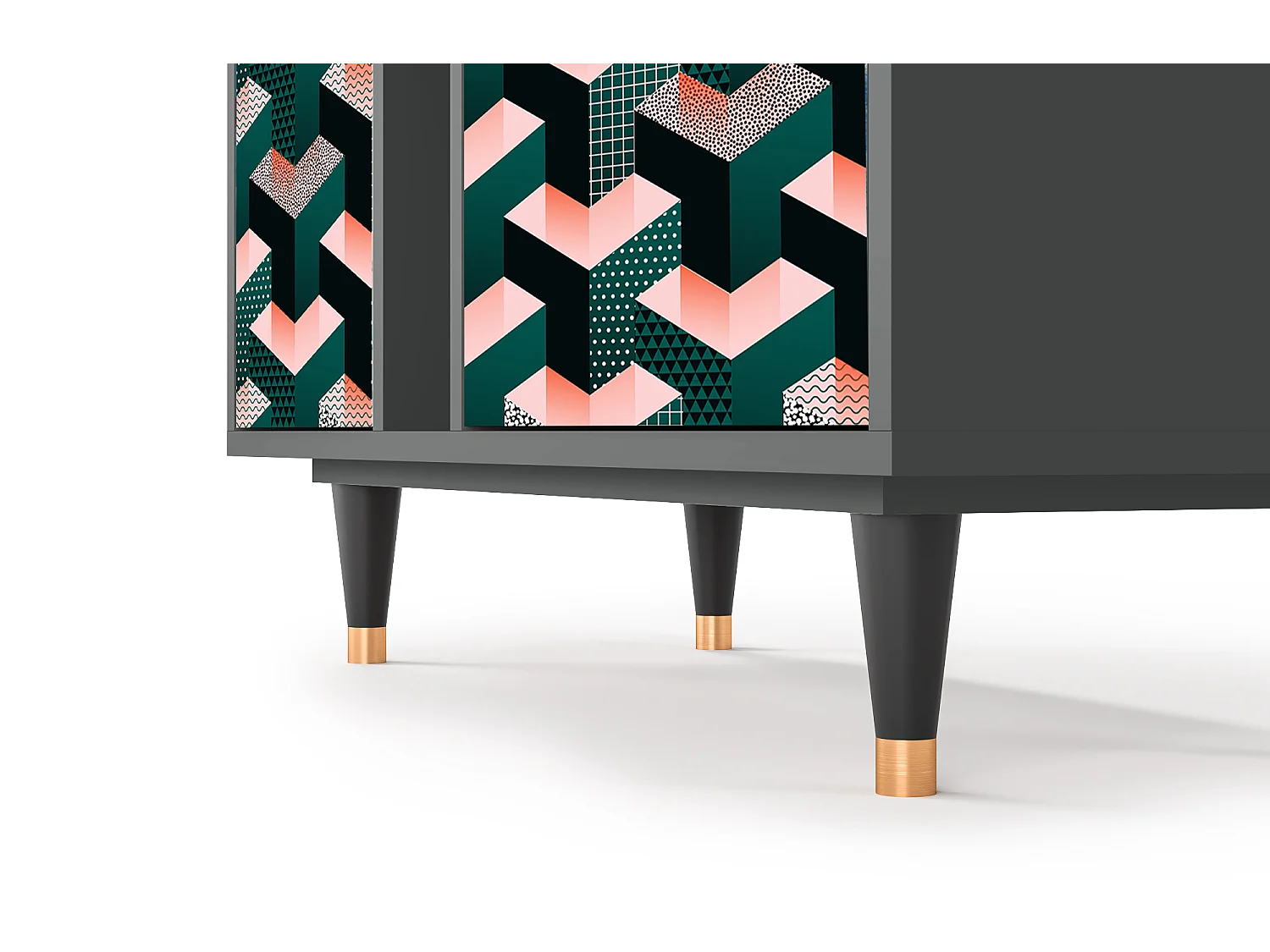 Kredens - 94х96х41 cm - BS5 - Geometric Madness, Antracyt