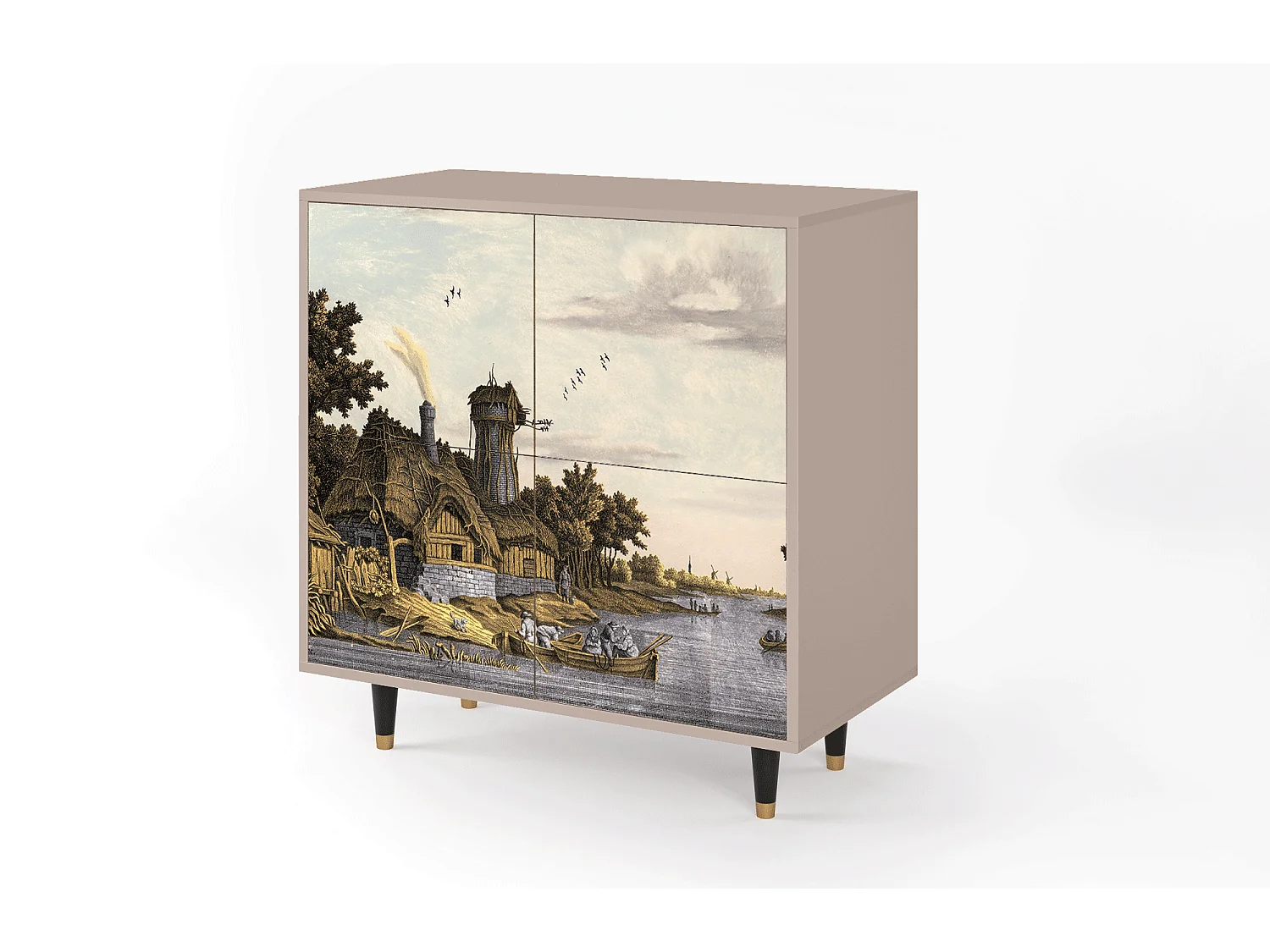 Credenza - 94x96x48 cm - BS3 - Mill along a River, Latte