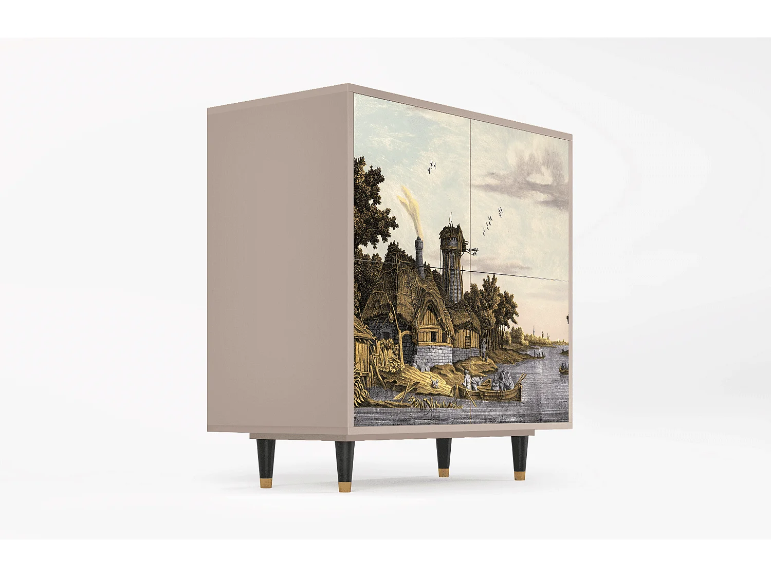 Credenza - 94x96x48 cm - BS3 - Mill along a River, Latte