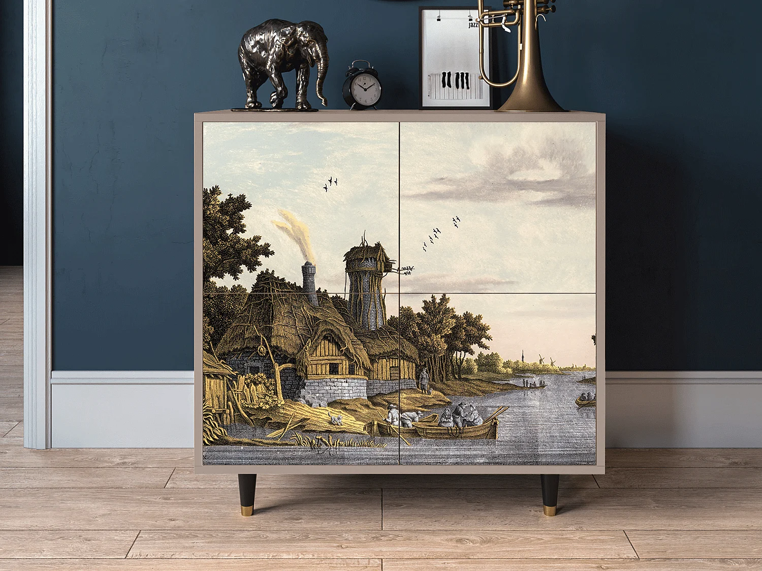 Dressoir - 94x96x48 cm - BS3 - Mill along a River, Latte