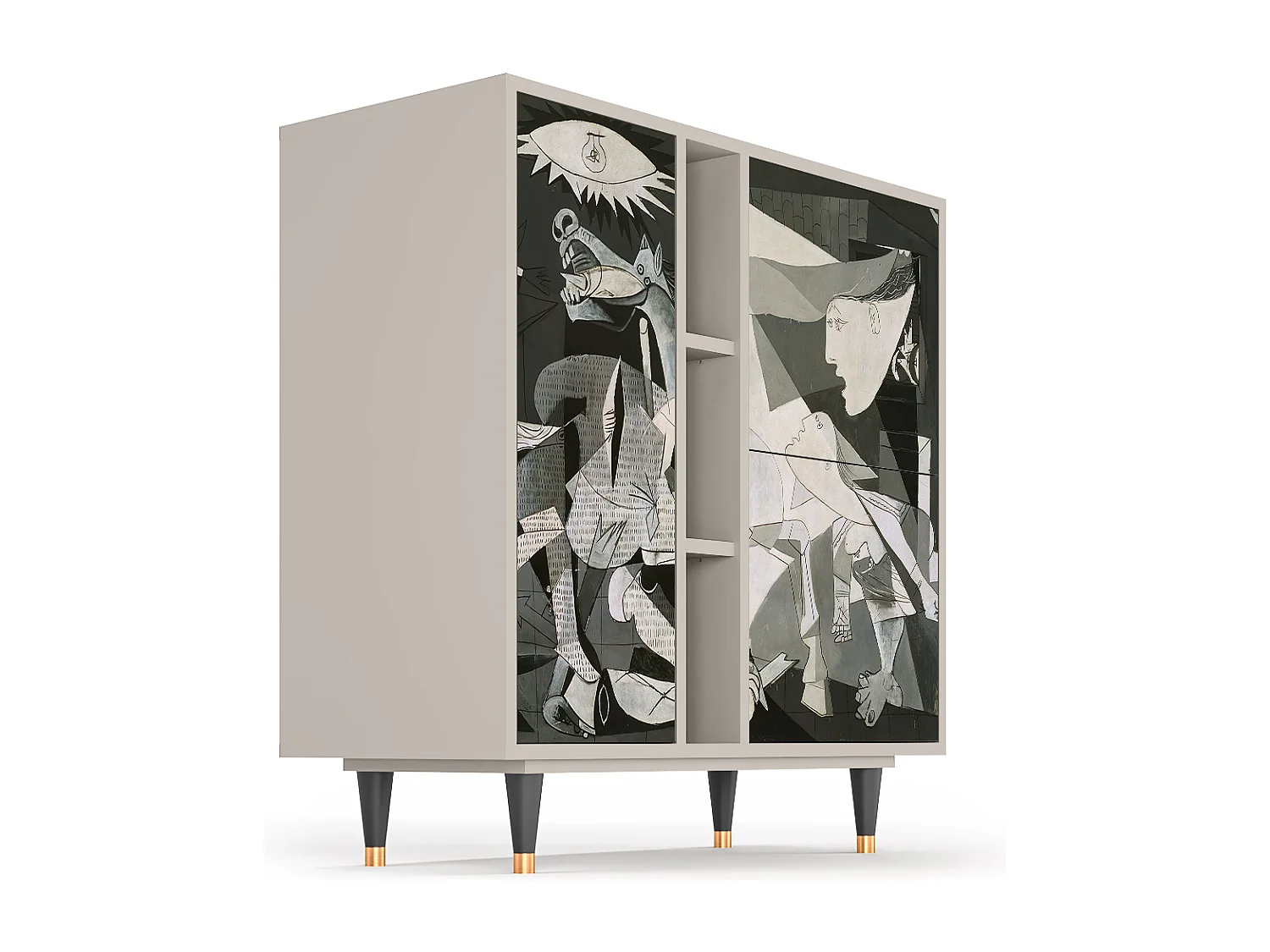 Kredens - 94х96х41 cm - BS5 - Guernica by Picasso, Piaskowy