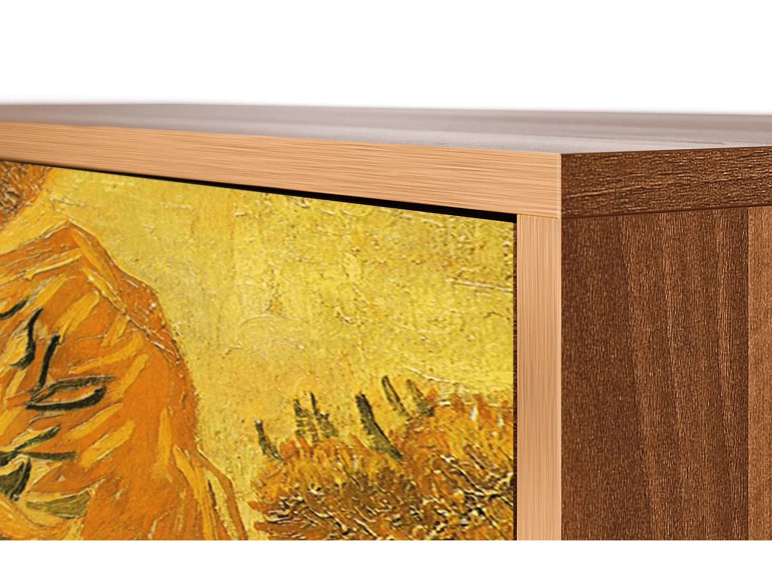 Kredens - 115х84х41 cm - S3 - Sunflowers, Orzech