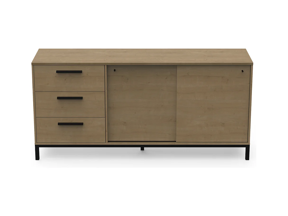 Buffet  2 portes coulissantes et 3 tiroirs L181 cm - CRAFT