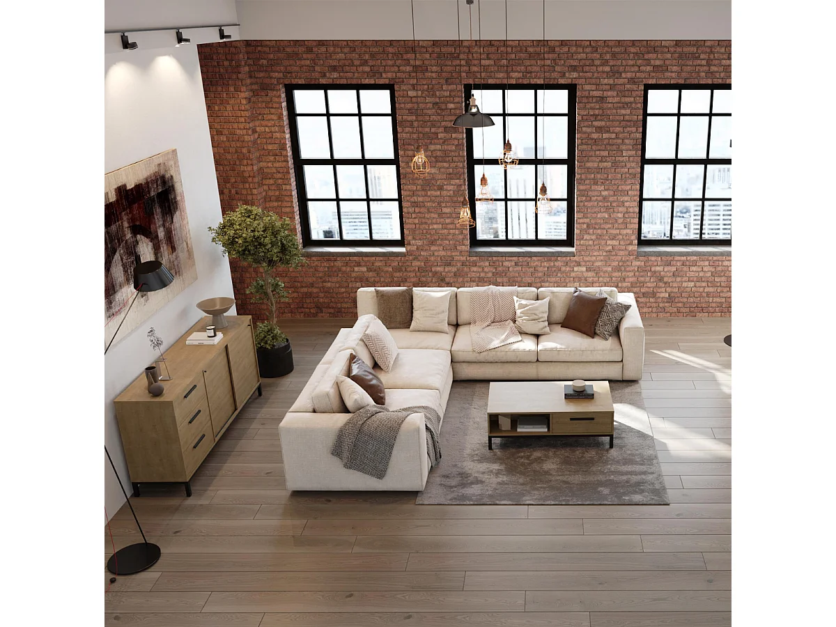 Sideboard 2 Schiebetüren und 3 Schubladen L181 cm - CRAFT