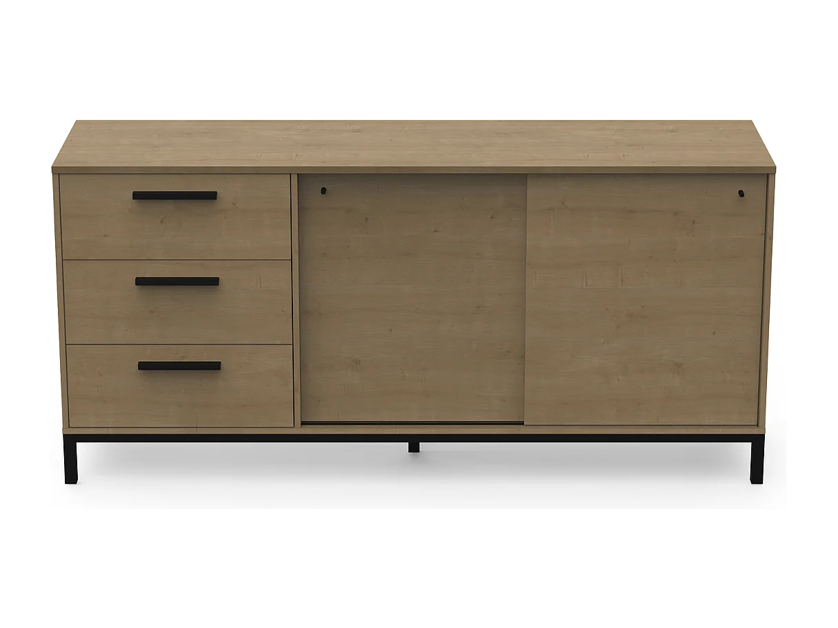 Buffet  2 portes coulissantes et 3 tiroirs L181 cm - CRAFT