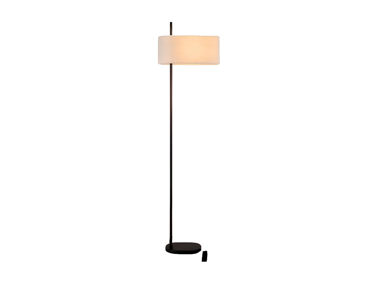 NETTLIFE Vloerlamp woonkamer vintage vloerlamp 154cm zwart E27 vloerlampen met voetschakelaar