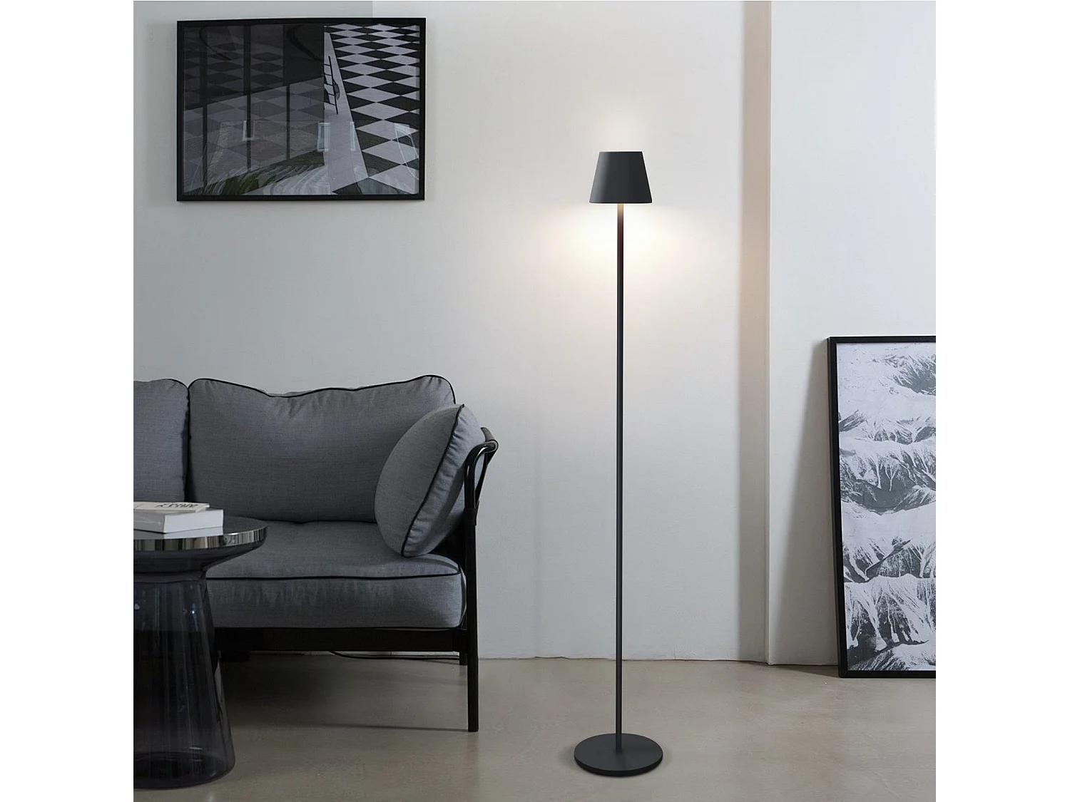 NETTLIFE LED Vloerlamp Zwart Modern Dimbaar 125cm 3 Kleurtemperaturen USB Woonkamer