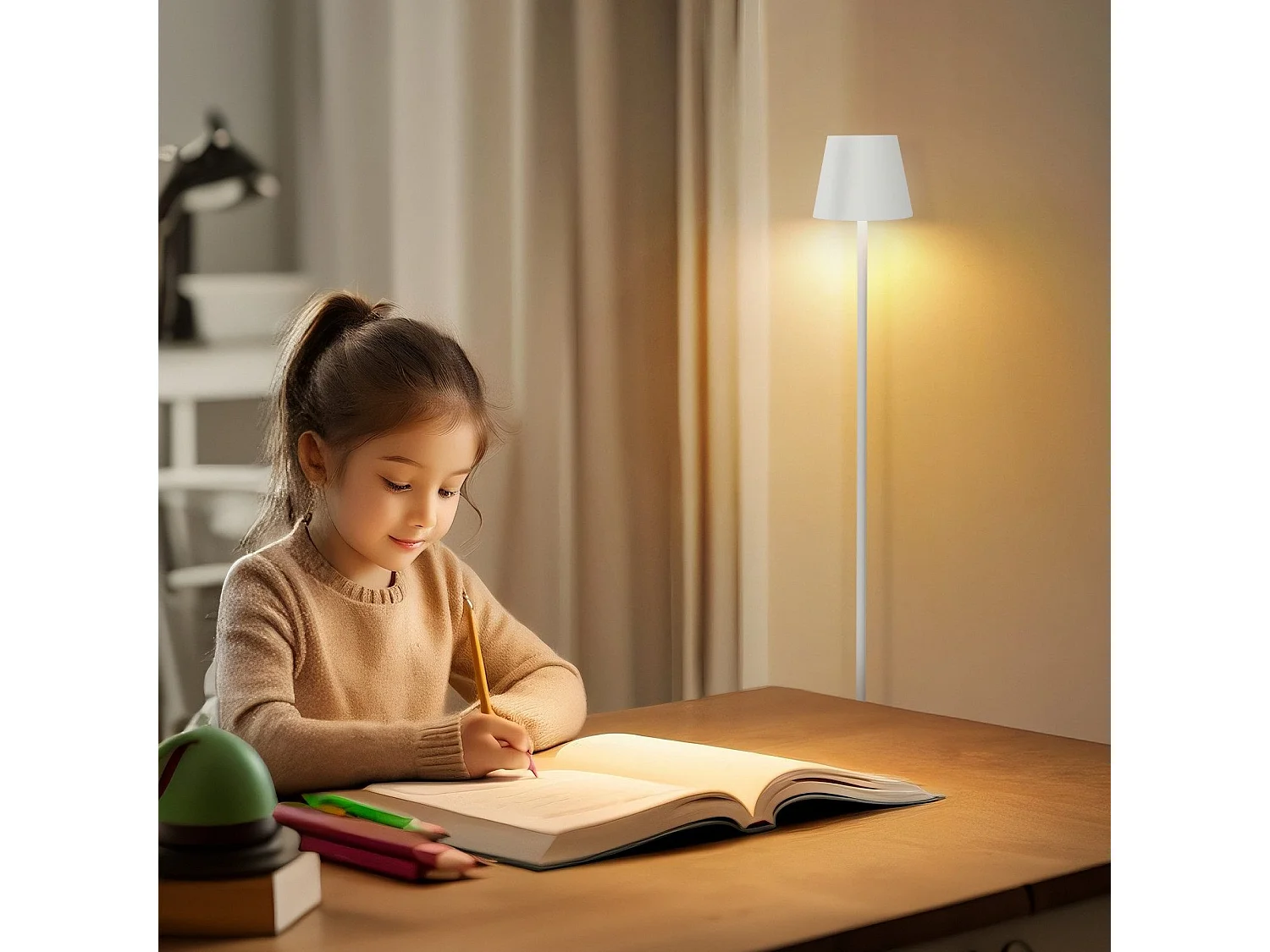 NETTLIFE LED Stehleuchte Schwarz Modern Dimmbar 125cm 3 Farbtemperaturen USB Wohnzimmer