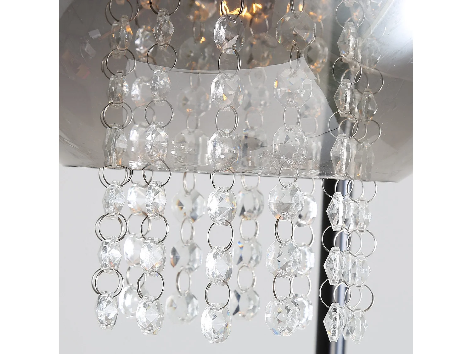 Binnen vloerlamp 1 vlam E27 rookgrijs grote kristallen vloerlamp voor kantoorbank